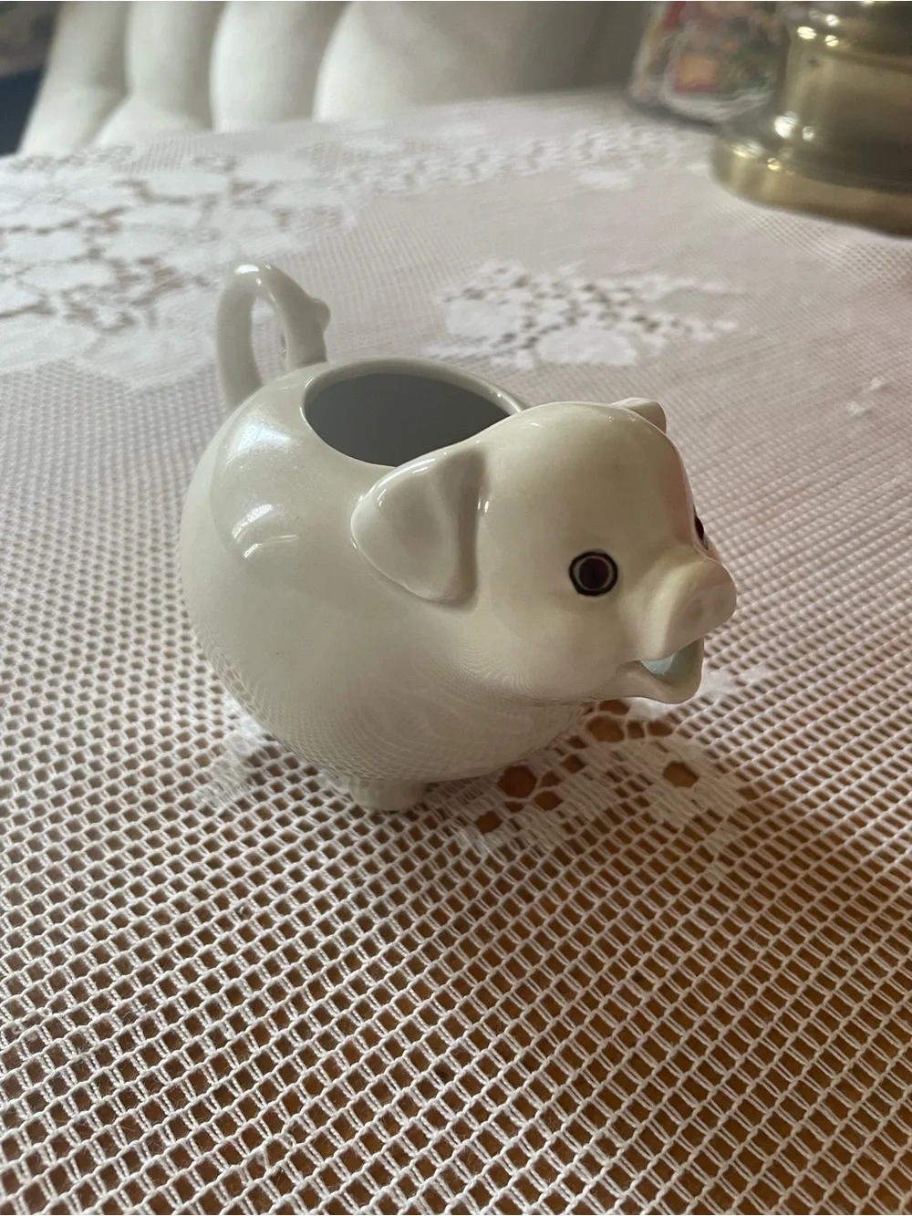 Vintage collectible Fitz and Floyd ceramic pig creamer